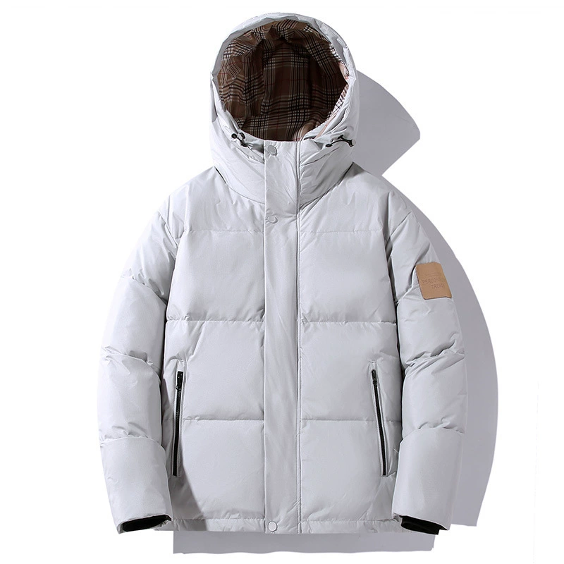 Winter hoody, men's velvet keep warm short down jacket for leisure, duck down, oversize