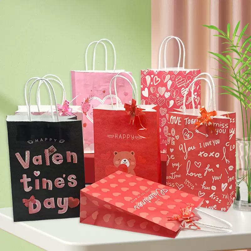 现货纯色牛皮纸手提袋奶茶咖啡外卖打包一次性纸袋方底袋印刷logo