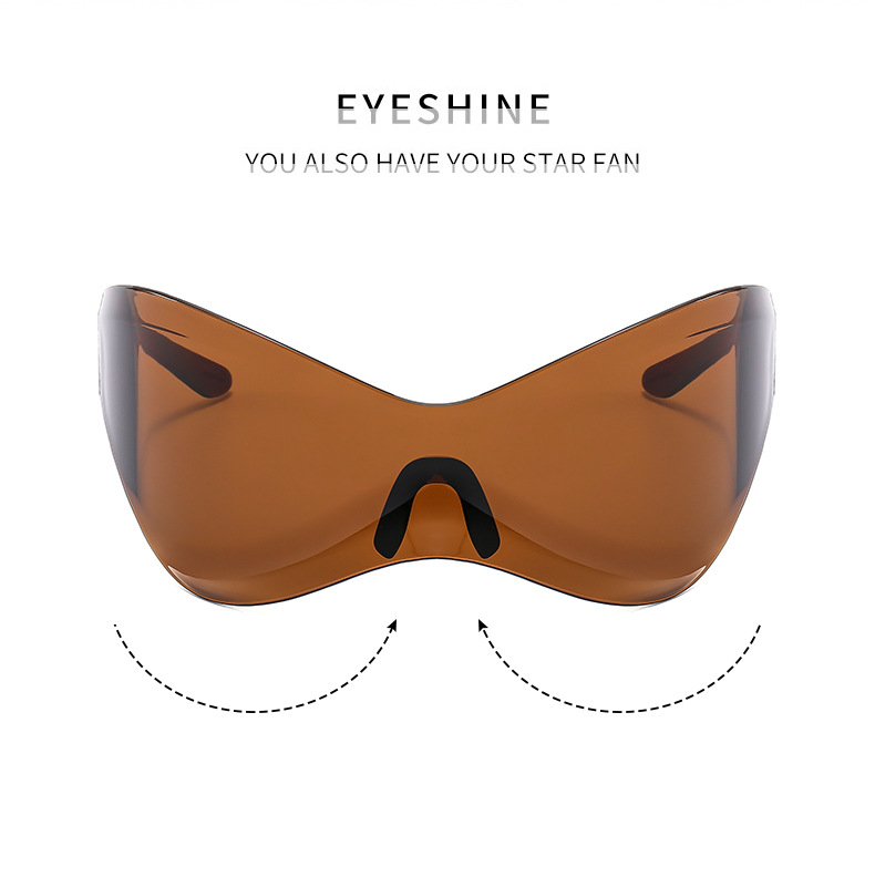 Ballon de sport une pièce à technologie futuriste Y2K, lunettes de soleil punk cool, lunettes hip-hop pour fille épicée, nouvelle collection_voghion.com