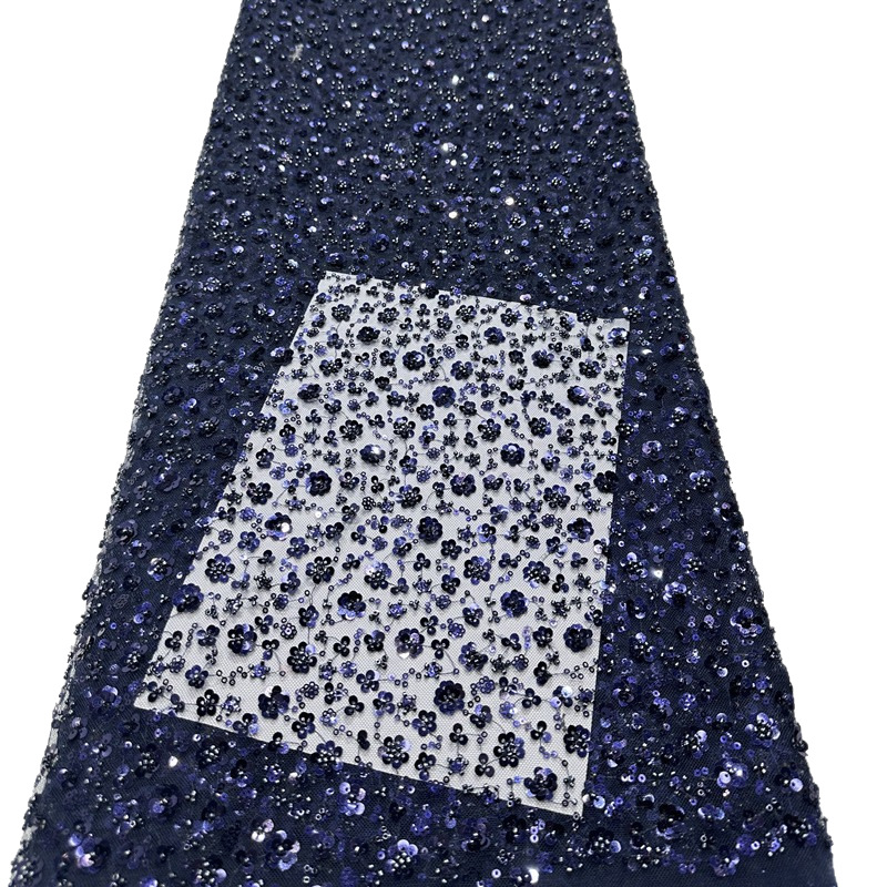Tejido de lenteja de flor de ciruela, tubo de perlas bordado de lenteja, vestido de noche, tela de bordado de vestido de teatro, vestido de noche image 6