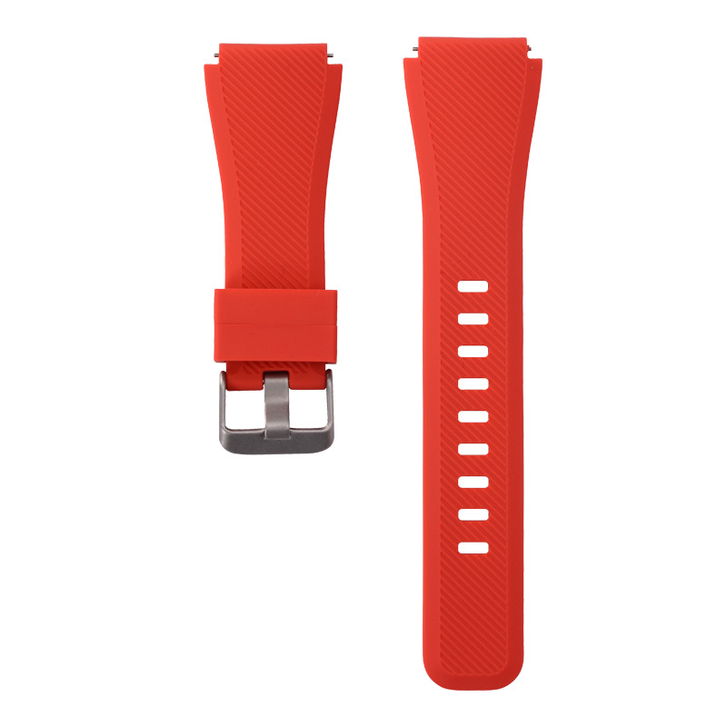 Compatible with Samsung S3 twill silicone strap 20/22mm, quick-release lugs, official same single-color silicone strap from Huawei undefined