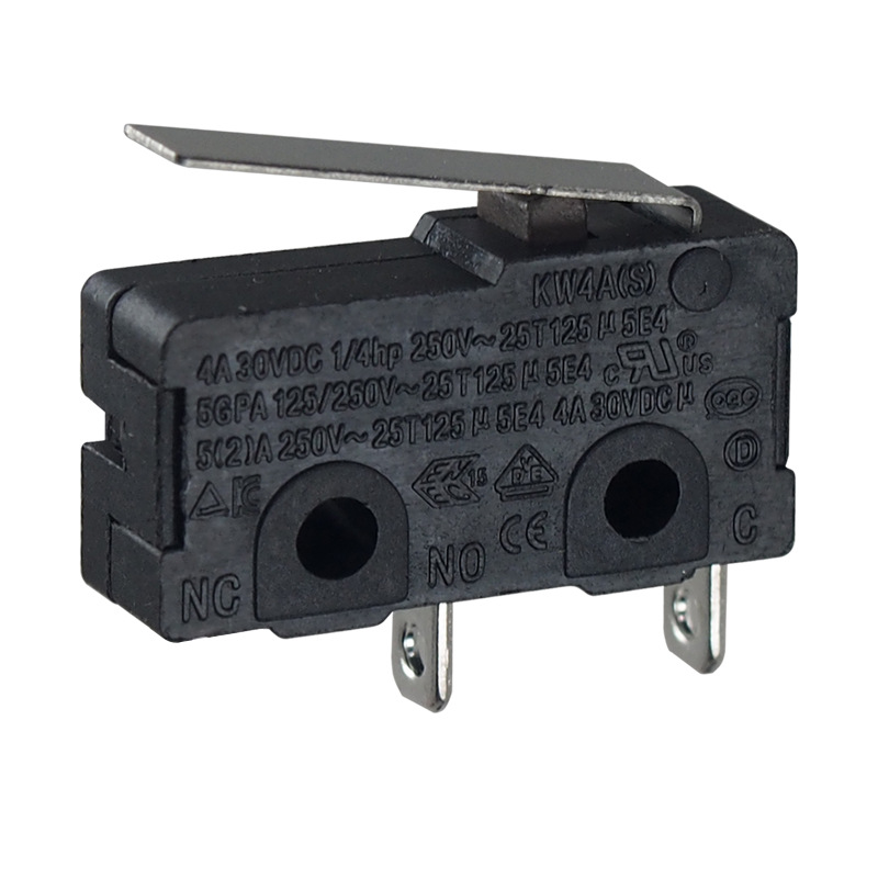 小型轻触微动开关/欧美认证KW4A(S)/带不锈钢杠杆微动开关