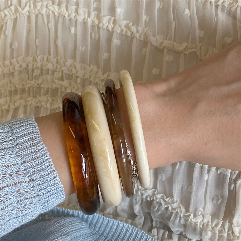 South Korea Dongdaemun Women's Minimalist Chic Acrylic Marble Vintage Bracelet