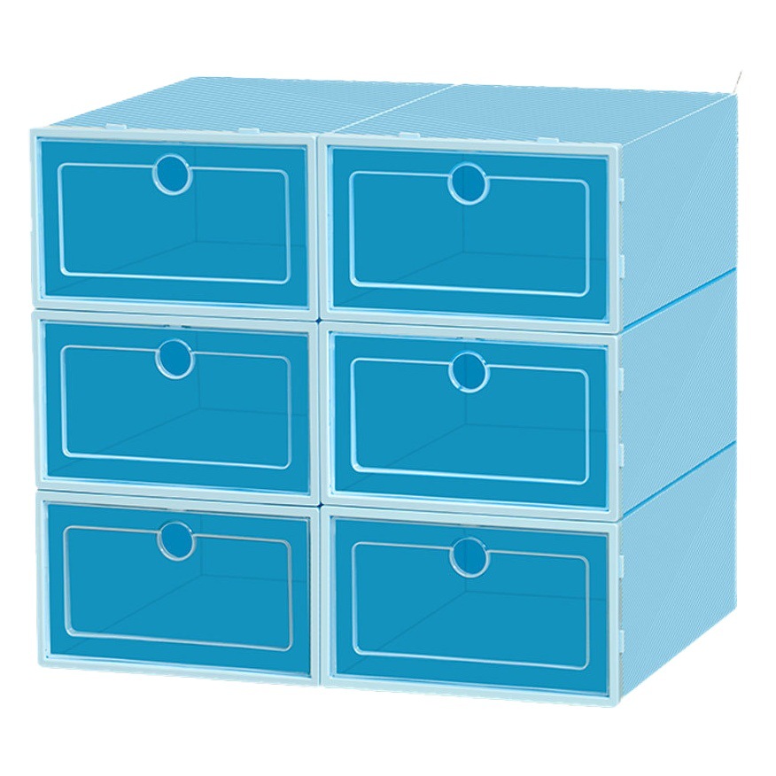 Caja de zapatos de almacenamiento engrosada Almacenamiento de escritorio transparente caja de zapatos engrosada caja de zapatos extra grande dormitorio almacenamiento Flip caja de zapatos transparente
