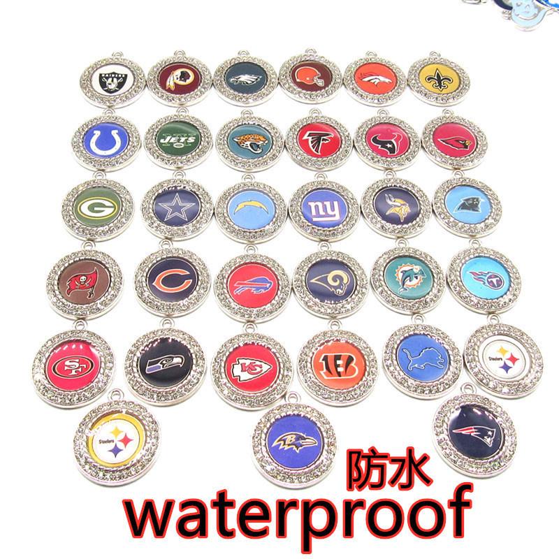 European and American diamond pendant NFL Charms rugby team hand necklace small pendant DIY jewelry accessories waterproof