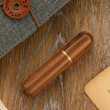 手缝针收纳筒DIY皮革工具 黑檀木 花梨木 工具储针筒