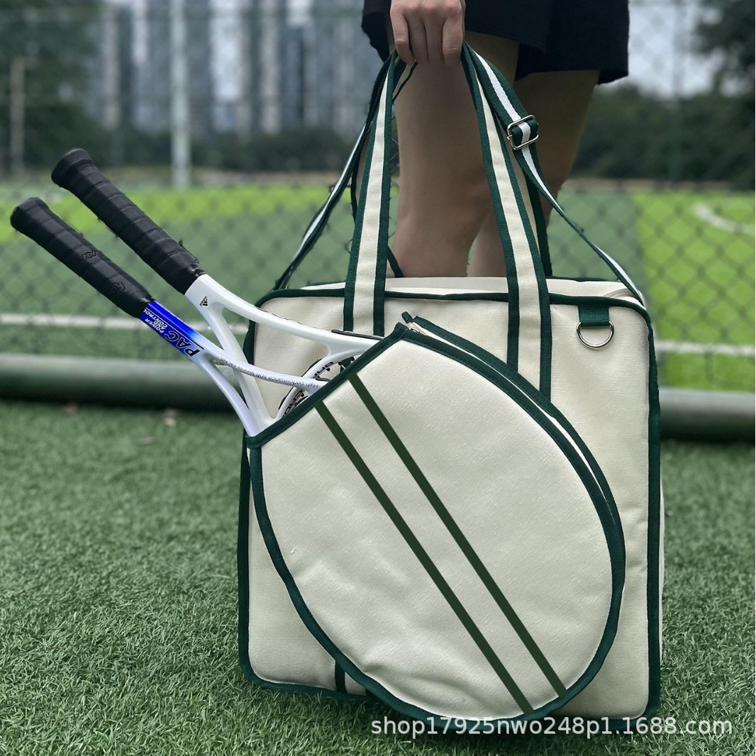 야외 스포츠 대용량 테니스 가방 휴대용 크로스 바디 백 스트라이프 인쇄 휴대용 다기능 레이더 가방 아마존