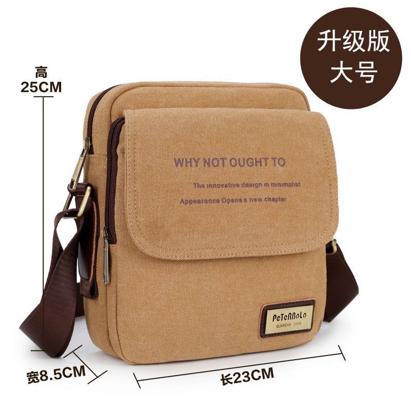 Nuevo bolso de lona de alta calidad para hombre con gran capacidad, engrosado, fuerte y resistente al desgaste, bolso de hombro tipo bandolera informal, ligero y moderno de estilo coreano