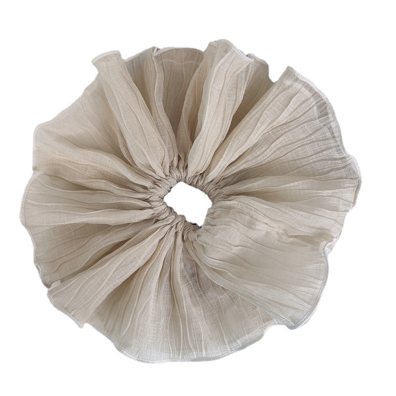 Bucle de păr plisate coreene, bucle pentru intestin gros, bentițe de înaltă calitate alb-negru, accesorii versatile pentru păr, bentițe simple pentru intestin gros de porc_voghion.com