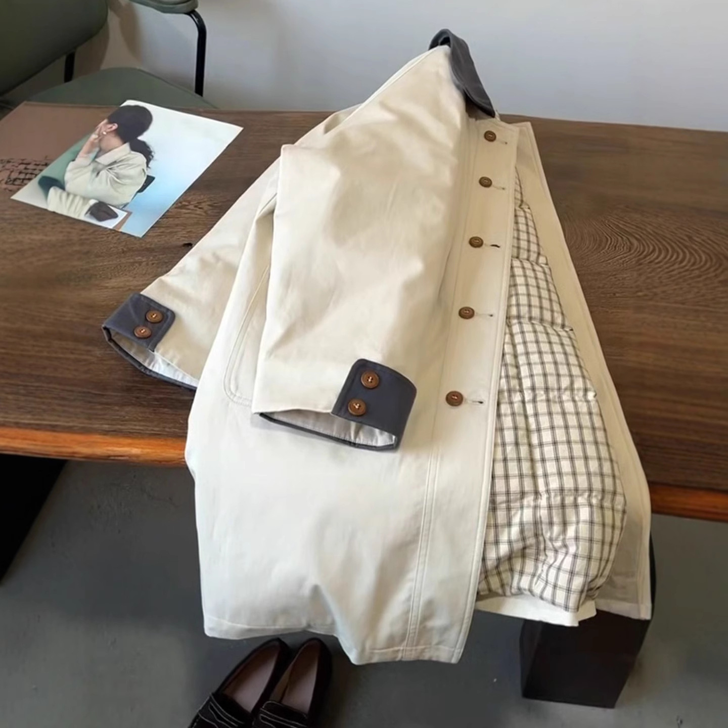 韩系2025秋冬新款加棉衣外套女巨好看的小个子加厚棉服中长款风衣