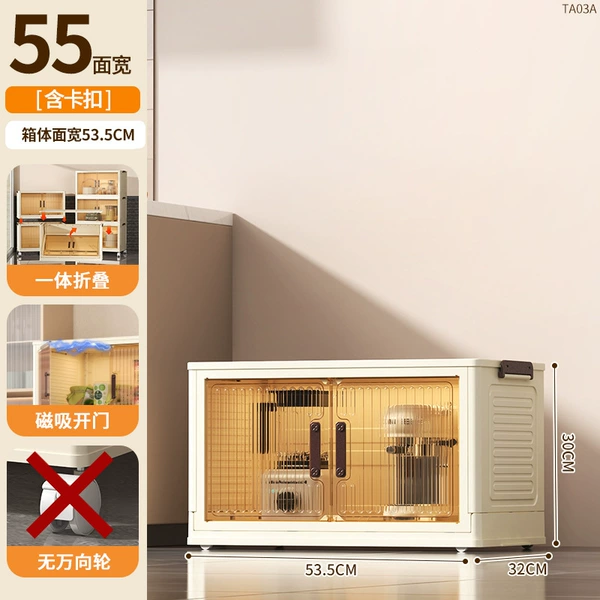 TA03A-55 folding storage cabinet first floor-transparent color door panel-wheelless model