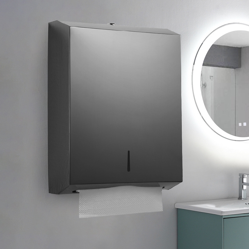 Dispensador de pañuelos cuadrado de acero inoxidable 304 para baño público