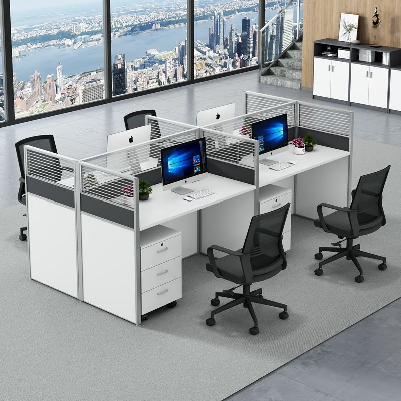 Mesa de personal Mesa de oficina Mesa de computadora Tabla de pantalla Tabla de oficina Mesa de silla combinación Mesa de personal 2 / 4 / 6 personas