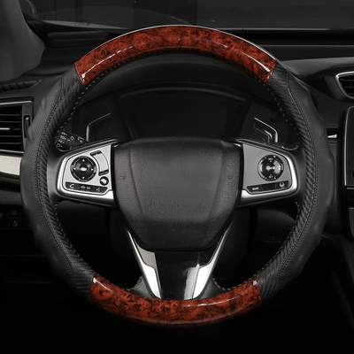 Wheel Cover, Universal for All Seasons, Steering wheel cover - coffee-color-38cm