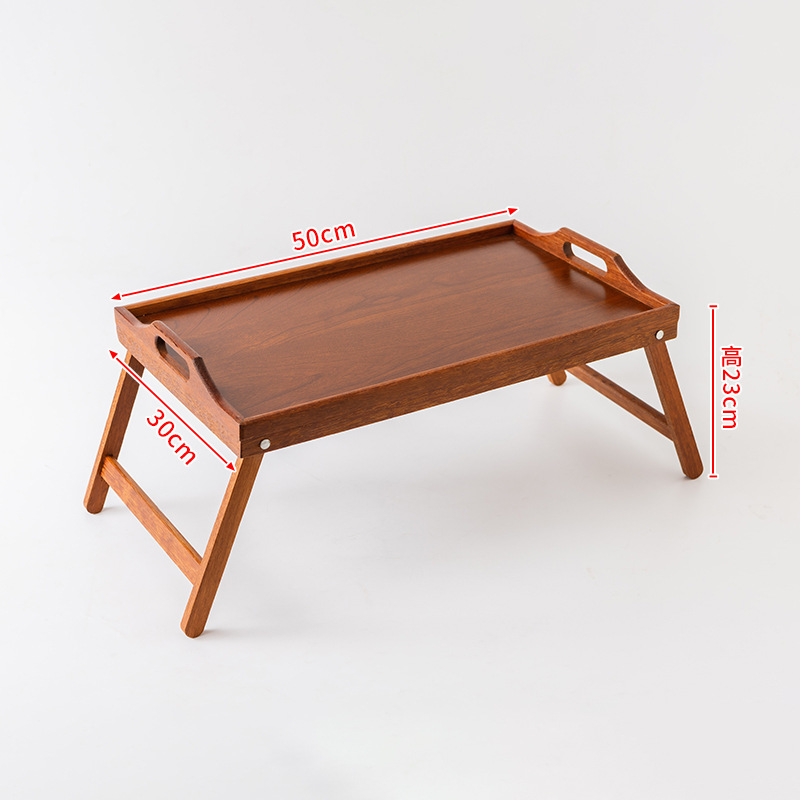 Mesa plegable perezosa, bandeja de bambú multifuncional, bandeja de madera para dormitorio doméstico, mesa de computadora simple de bambú al por mayor