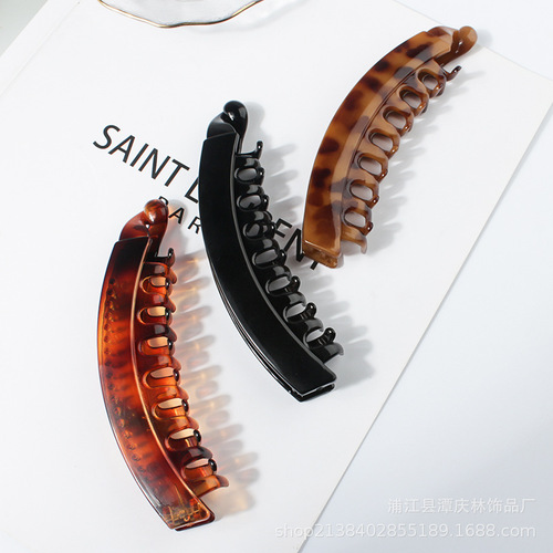 Cross-border source factory simple and fashionable vertical banana clip headwear ponytail buckle twist clip European and American style horizontal clip hairpin