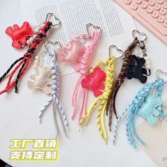 MIU系个性潮流百搭闪亮小熊包包挂件回形针串珠钥匙扣挂件配饰