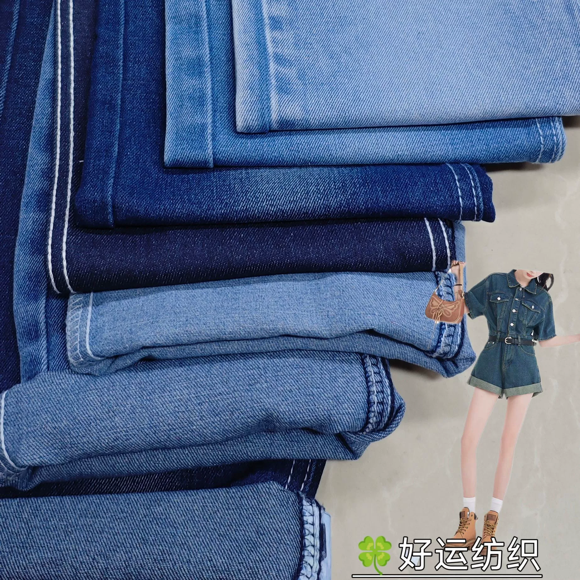 Джинсовая ткань 10*7 неэластичная, стирка, подходит для весенне-осенних модных костюмов и джинсовой одежды.