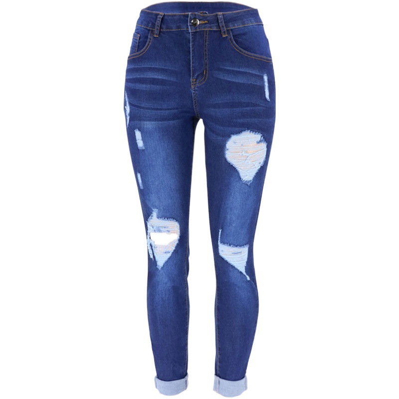 Jeans de Mujer a la Moda, Estilo Europeo y Americano, Lavado Desgastado, Tendencia Otoño 2025, para Amazon y Wish