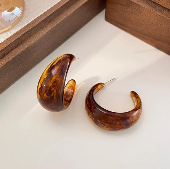 21# amber circle earrings