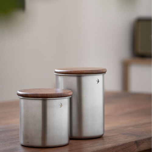 Japanese round coffee can stainless steel storage can beans multigrain coffee powder sealed can retro food storage can
