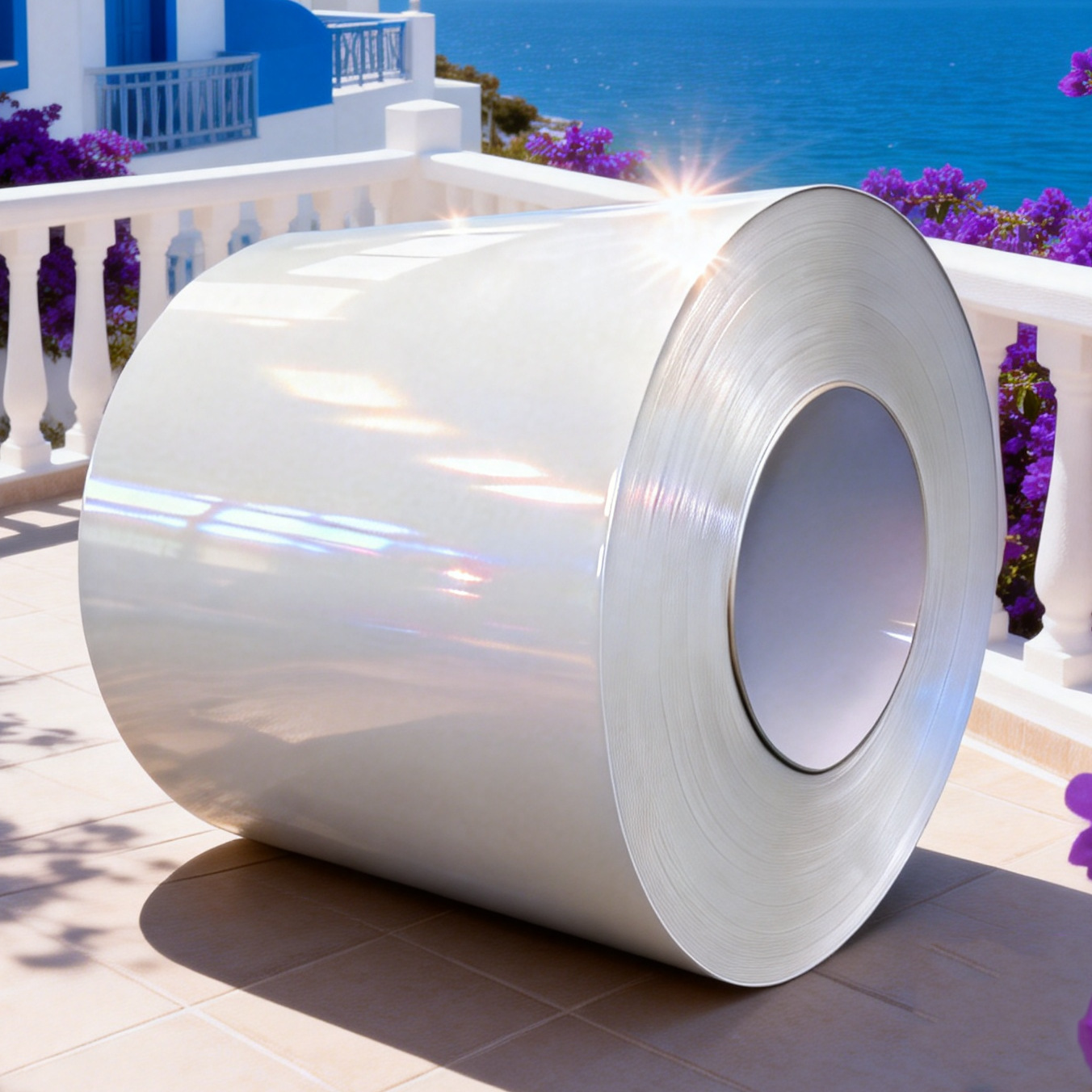 供应TDC51D+AM100 2/1 环保PE聚酯彩涂彩钢0.5*1000*C宝钢帝王白