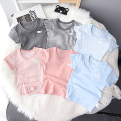 Distribution and distribution Japanese elastic sweat-absorbent and breathable elastic bottoming short-sleeved T-shirt for boys and girls, children and middle-aged children at home and out.