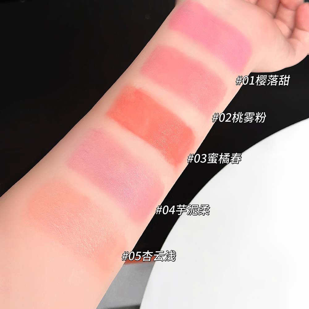 LUCKGO Silver Mirror Triangle Blush Cream Aqueous Blush en la cara no se pega en polvo, blush suave y blanqueador maquillaje transfronterizo