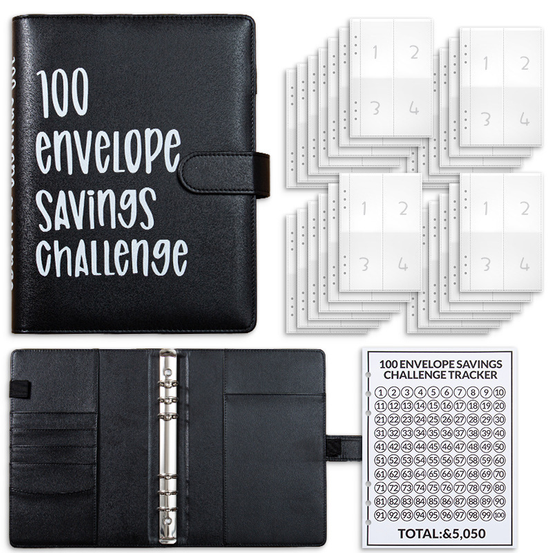 100 Envelope Challenge Binder Couple 100 Days Challenge Money Saving Notebook