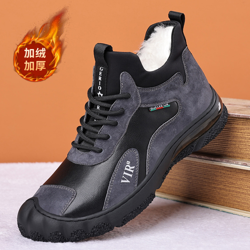 Invierno más zapatos de algodón de terciopelo cálido y grueso botas de nieve para padres al aire libre de mediana edad y ancianos zapatos deportivos ligeros