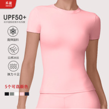裸感健身紧身显瘦t恤短袖瑜伽服女夏季薄款速干户外跑步运动上衣