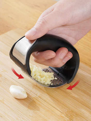 Garlic pressing artifact 304 stainless steel garlic mortar household stir-cut garlic minced garlic pounding garlic ring-shaped garlic press