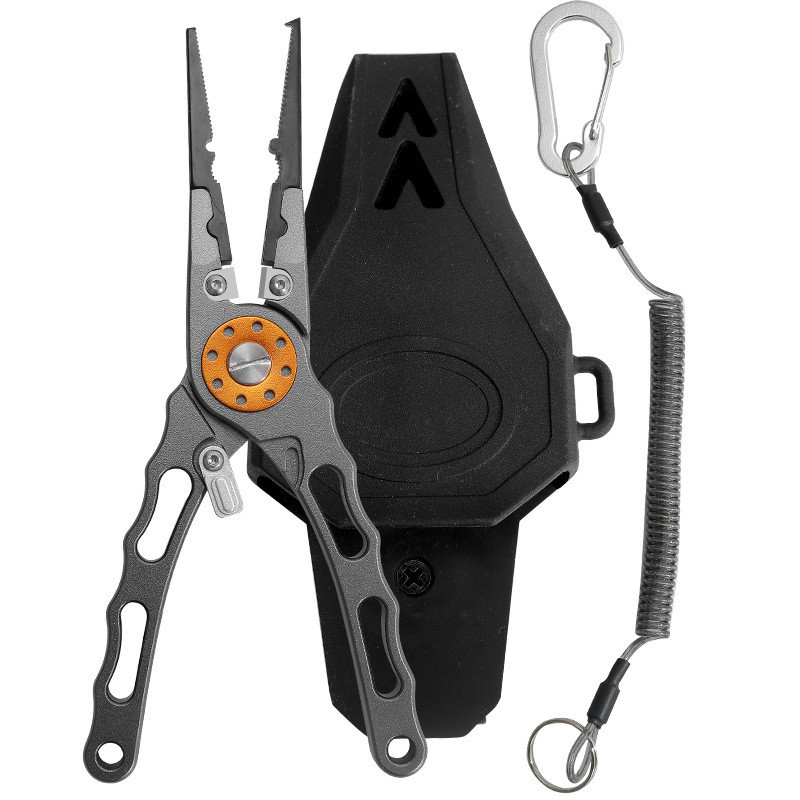 Aluminum alloy outdoor fishing tool, fishing scissors, fish control, extended fishing pliers, multi-functional lure pliers for opening rings and removing hooks