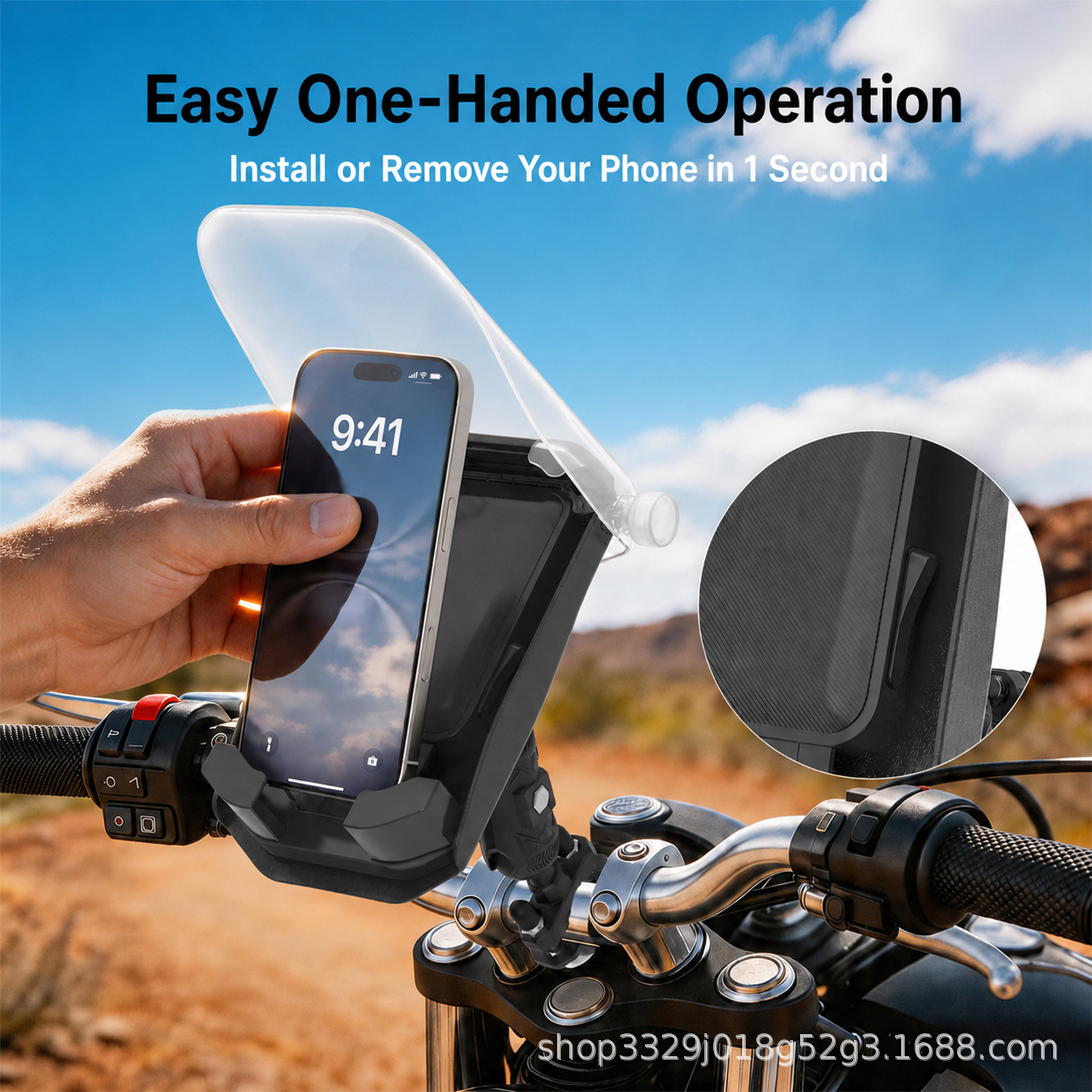 Motorcycle Shockproof Navigation Phone Holder Cross-Border Delivery Riding Outdoor Electric Vehicle Rainproof Phone Support Stand