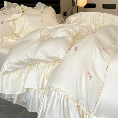 プリンセススタイル夏アイスシルク 4 点セット 2025 新しい洗浄シルクキルトカバーシートシルキー裸睡眠寝具