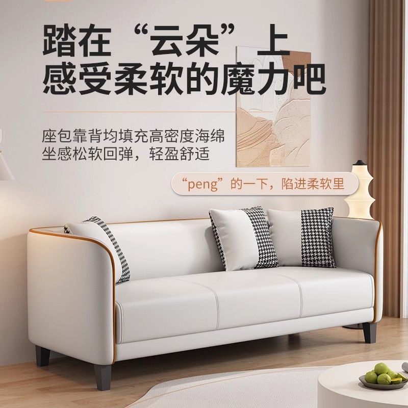 Italian Light Luxury Cat Claw Cloth Sofa Small Apartment Living Room Double Rental Room Bedroom Apartment Simple Modern Large Sofa