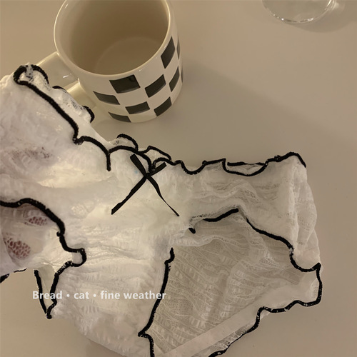 [Meet Little Sexy] A little pure and a little sexy, girls' lace panties, mid-waist mesh hollow briefs