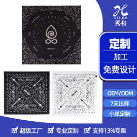 纯棉数码印头巾定制棉方巾LOGO来图来样定做丝巾双面大方巾订制
