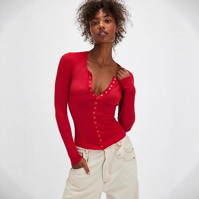2025 European and American Fashion Hot-Selling Women's Long-Sleeve Round-Neck Button Ribbed Solid Color Autumn and Winter Warm Cardigan Jacket for Women