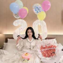 爆款生日气球女生成人礼少女心可爱卧室布置拍照道具出片数字气球