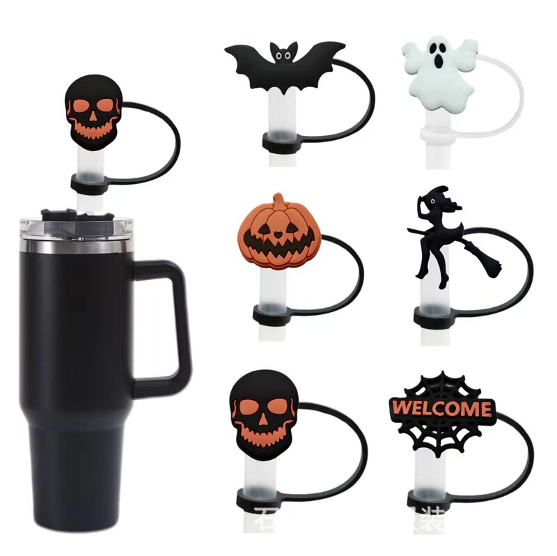 ハロウィーン公仔ストローキャップストロー防塵キャップ防塵カバー個性飲料ストローキャップクロスボーダー|undefined