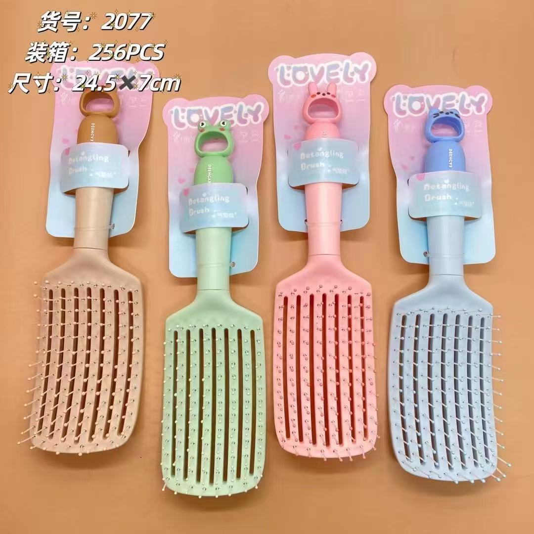 Nuevo estilo color caramelo cojín peine para el cabello niña pequeño peine grande portátil cojín de masaje peine cuero masaje airbag