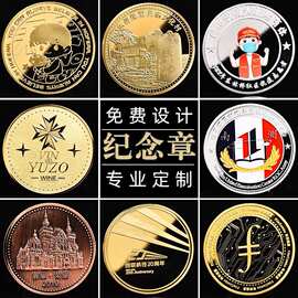 金属纪念币定做公司企业周年纪念礼品纯银银币奖章定制员工纪念币