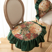 新款家用轻奢荷叶边坐垫酒店民宿高端餐椅垫防滑凳子垫子四季通用