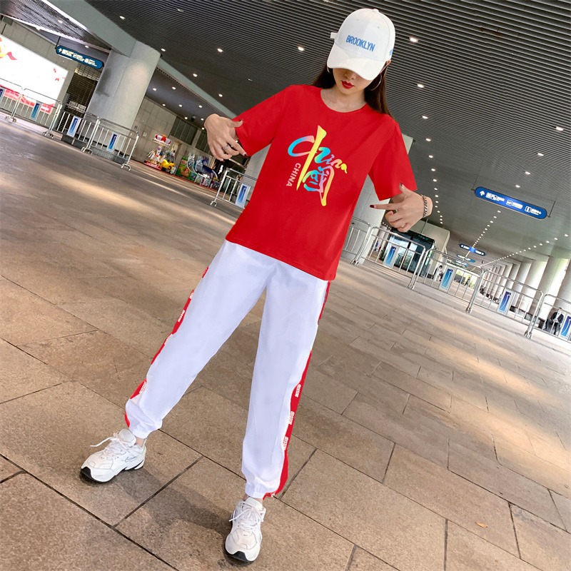 广场舞服装女夏新款上衣短袖杨丽萍跳舞衣服曳步舞运动舞蹈服套装