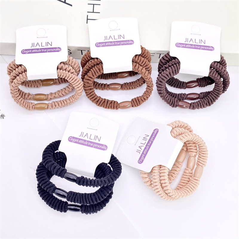 Pequeño anillo de pelo de la cinta de cereza grado una línea de banda de goma grandes cuentas rojas dos yuanes tienda cabeza accesorios puesto de suministro Venta caliente