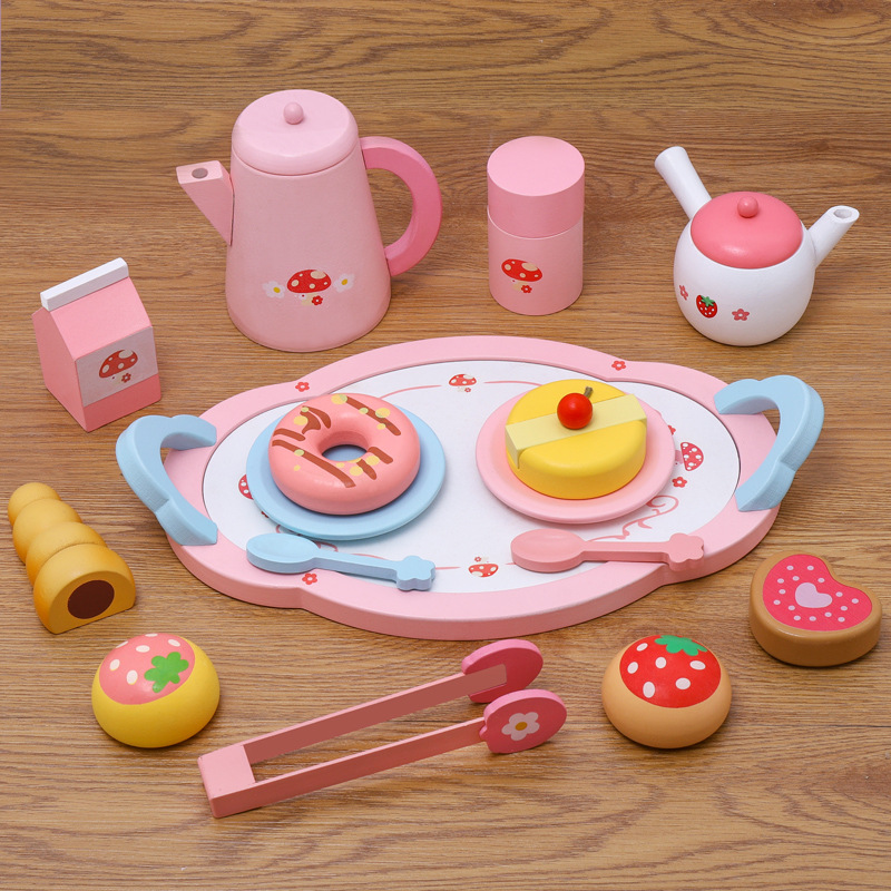 De los niños de juguete madera simulación cocina interactiva pequeña pastelería helado coche regalo cumpleaños caja