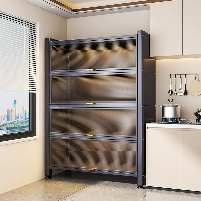 Кухонный шкаф для хранения, стеллаж для хранения, шкаф для хранения кастрюль и мисок, микроволновая печь, углеродистая сталь, бытовой многофункциональный «все в одном»