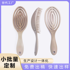 女性の家庭用の透かし彫りの櫛の頭の部はふわふわしている蚊取りの香りのマカロンの色の漫画のかわいい学生の櫛の卸売りをマッサージします。