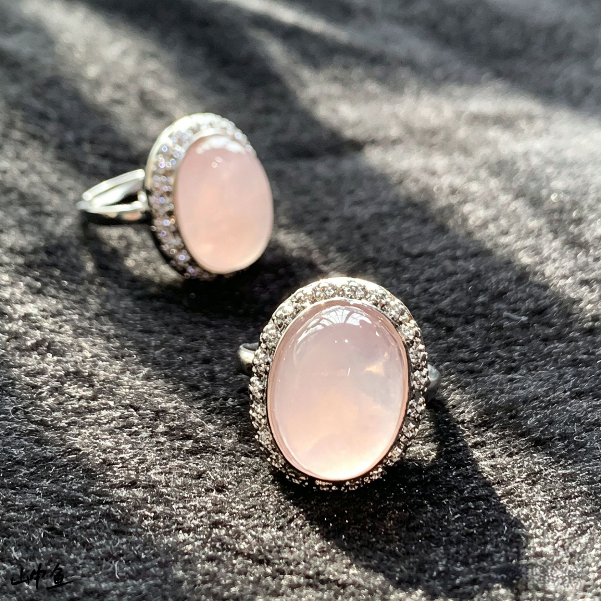 Natural Pink Crystal Rings, Direct Export, Zircon Design, Popular Cross-Border E-Commerce Jewelry, Factory Direct Sales